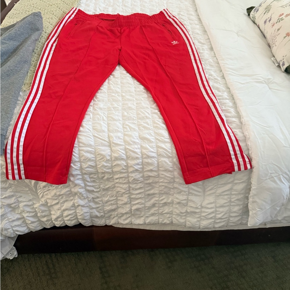Adidas Woman Red Track Pants NWOT